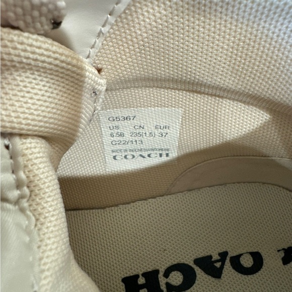 EUC Coach Signature Clip High Top sneakers Brown Sz 6.5 leather trim RARE - Picture 4 of 4